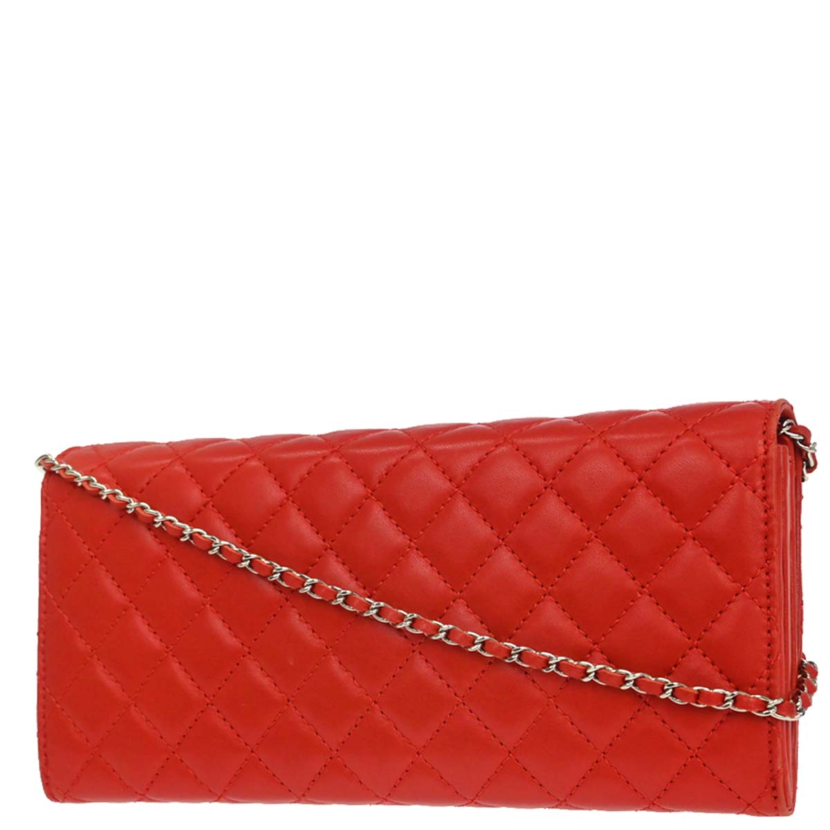 Chanel Red Lambskin WOC Wallet on Chain Bag