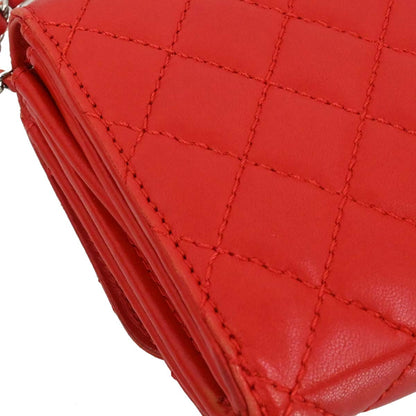Chanel Red Lambskin WOC Wallet on Chain Bag