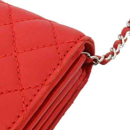Chanel Red Lambskin WOC Wallet on Chain Bag