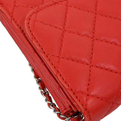 Chanel Red Lambskin WOC Wallet on Chain Bag