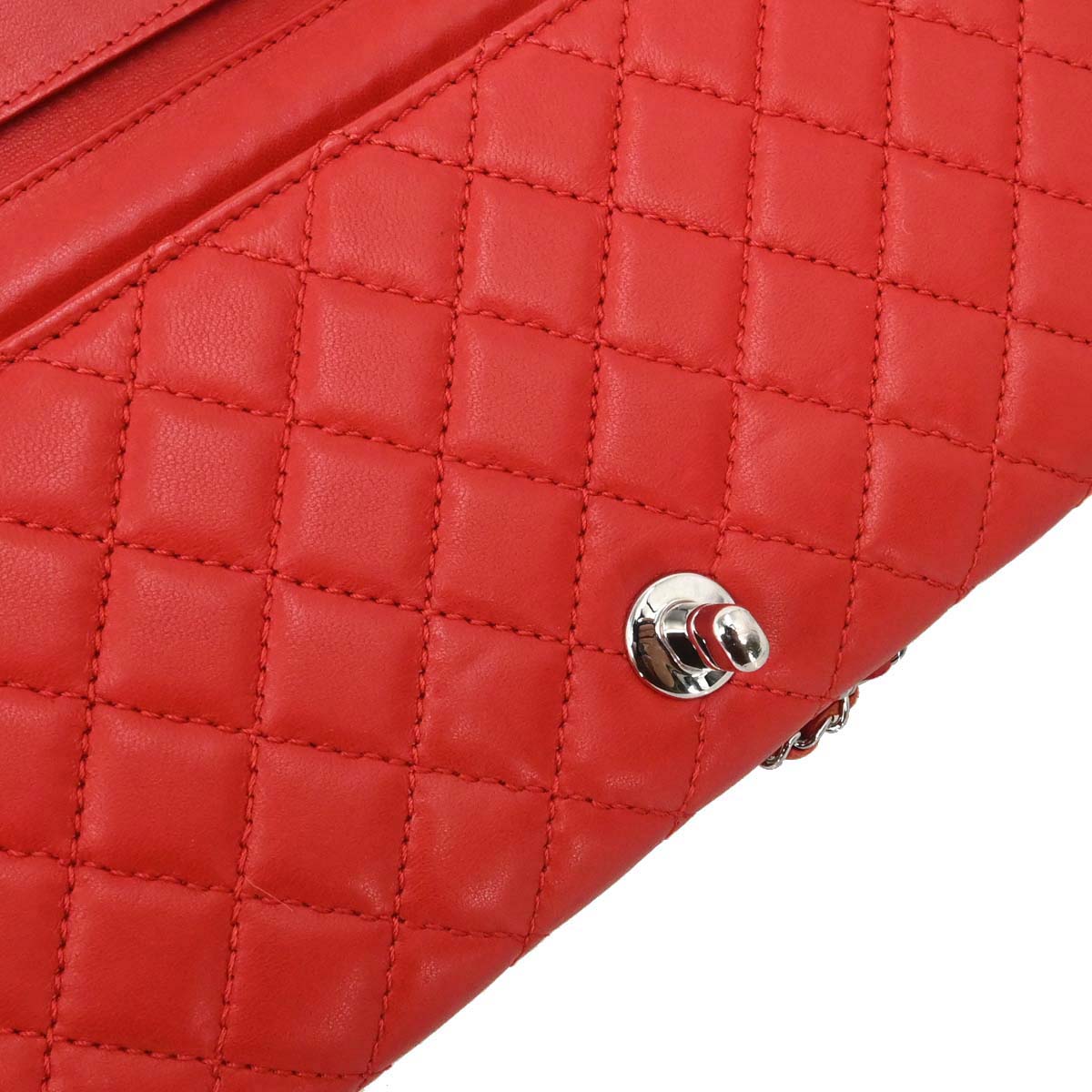 Chanel Red Lambskin WOC Wallet on Chain Bag