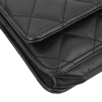 Chanel Black Lambskin Classic WOC Wallet on Chain Bag