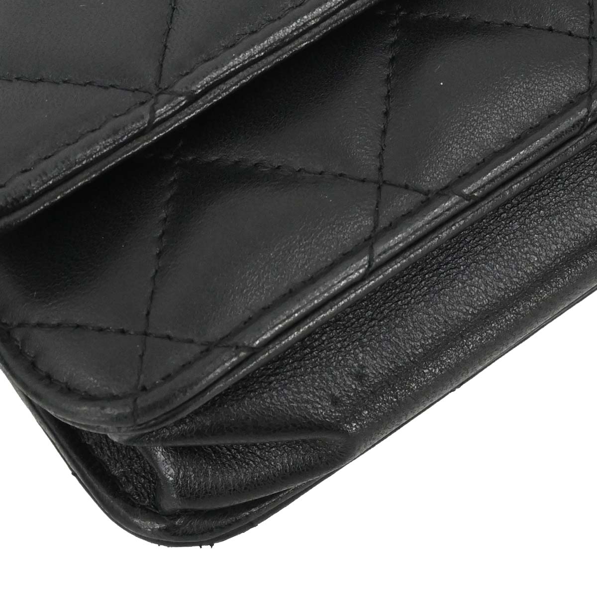 Chanel Black Lambskin Classic WOC Wallet on Chain Bag