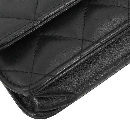 Chanel Black Lambskin Classic WOC Wallet on Chain Bag