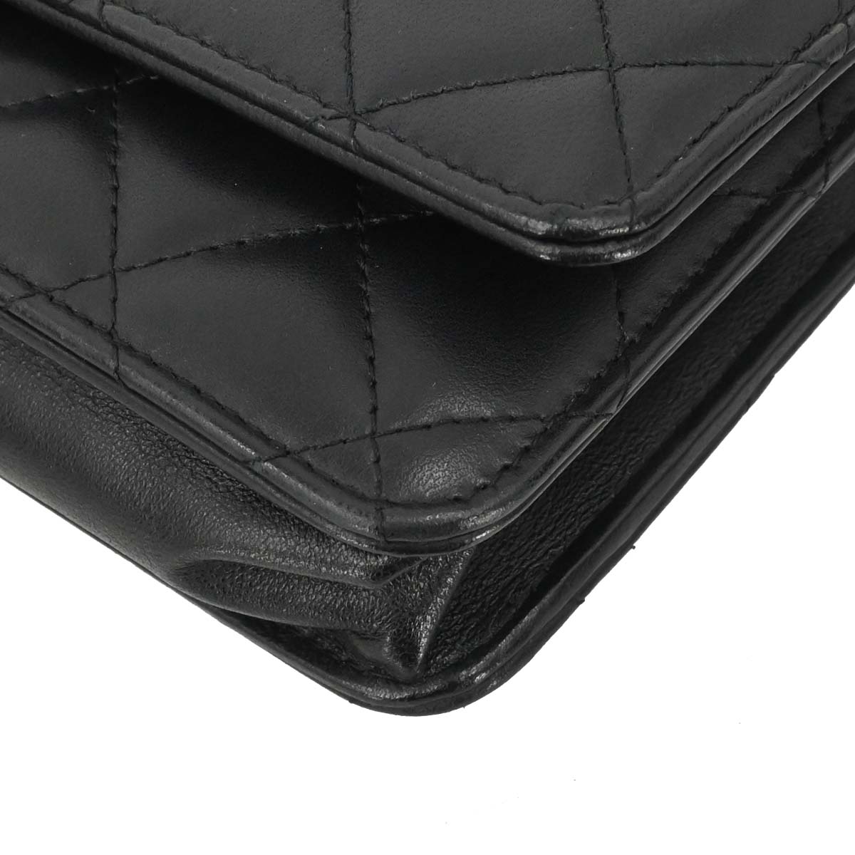 Chanel Black Lambskin Classic WOC Wallet on Chain Bag