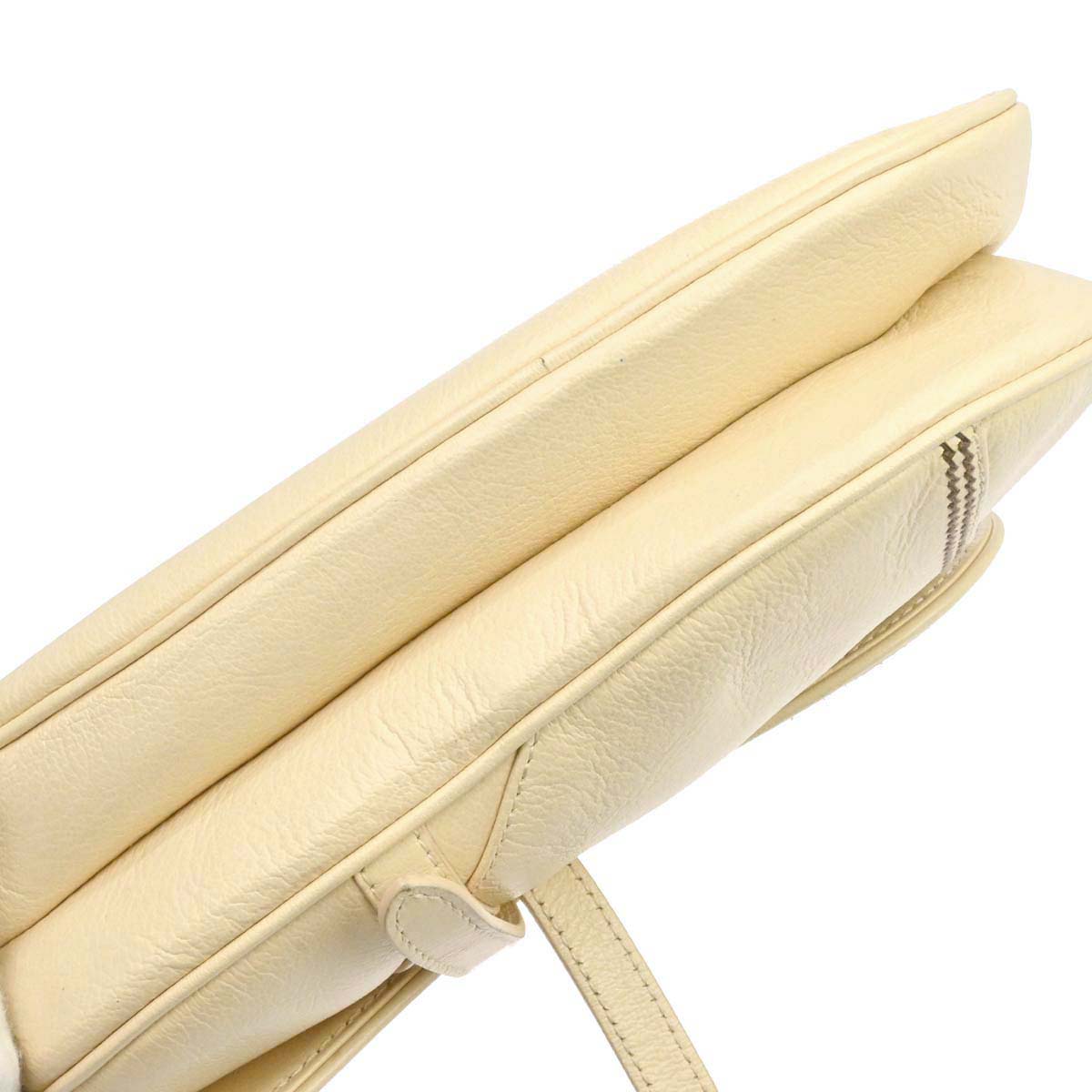 Christian Dior Ivory Leather Saddle Handbag