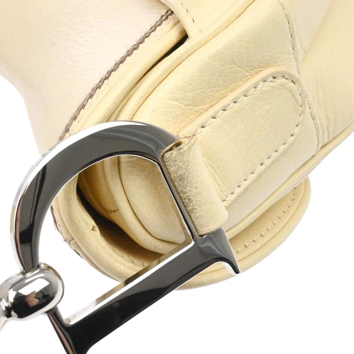 Christian Dior Ivory Leather Saddle Handbag