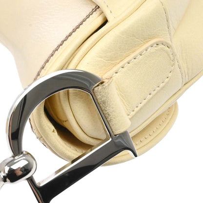 Christian Dior Ivory Leather Saddle Handbag