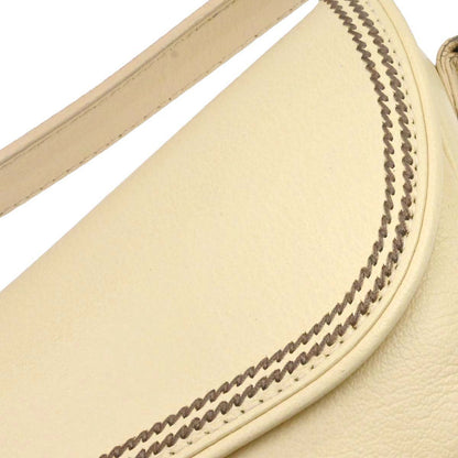 Christian Dior Ivory Leather Saddle Handbag