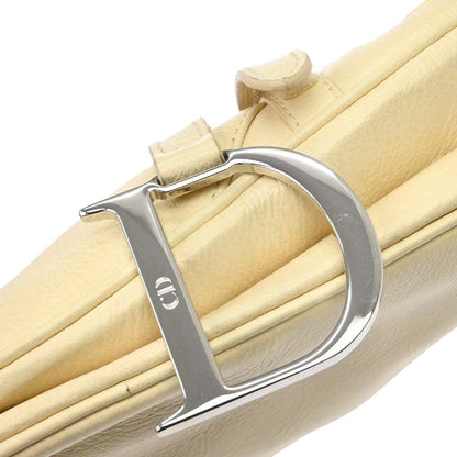 Christian Dior Ivory Leather Saddle Handbag