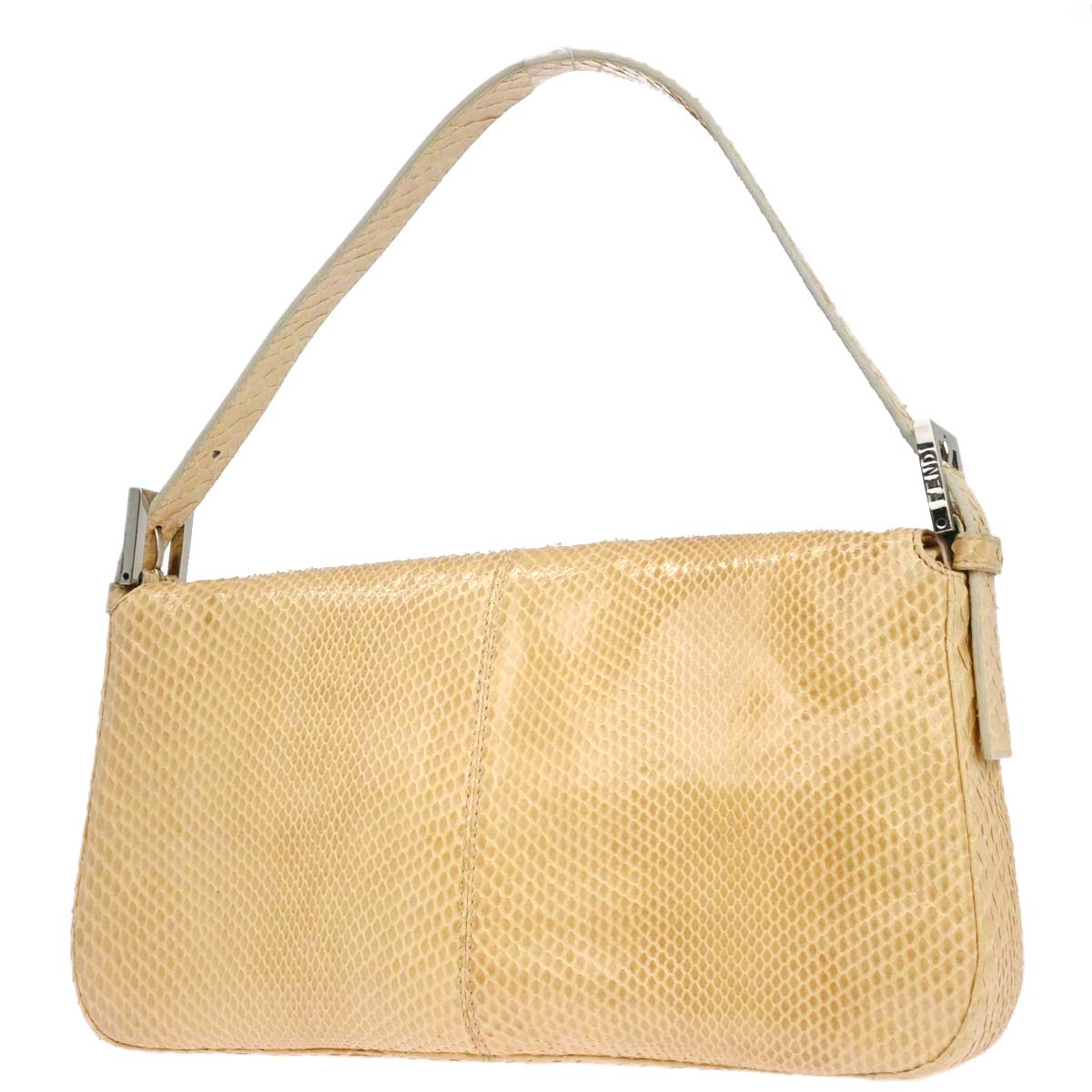 Fendi * Beige Python Baguette Handbag