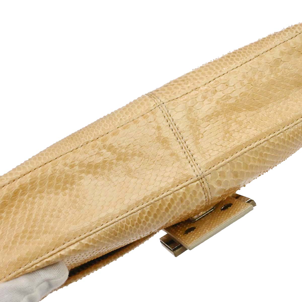 Fendi * Beige Python Baguette Handbag