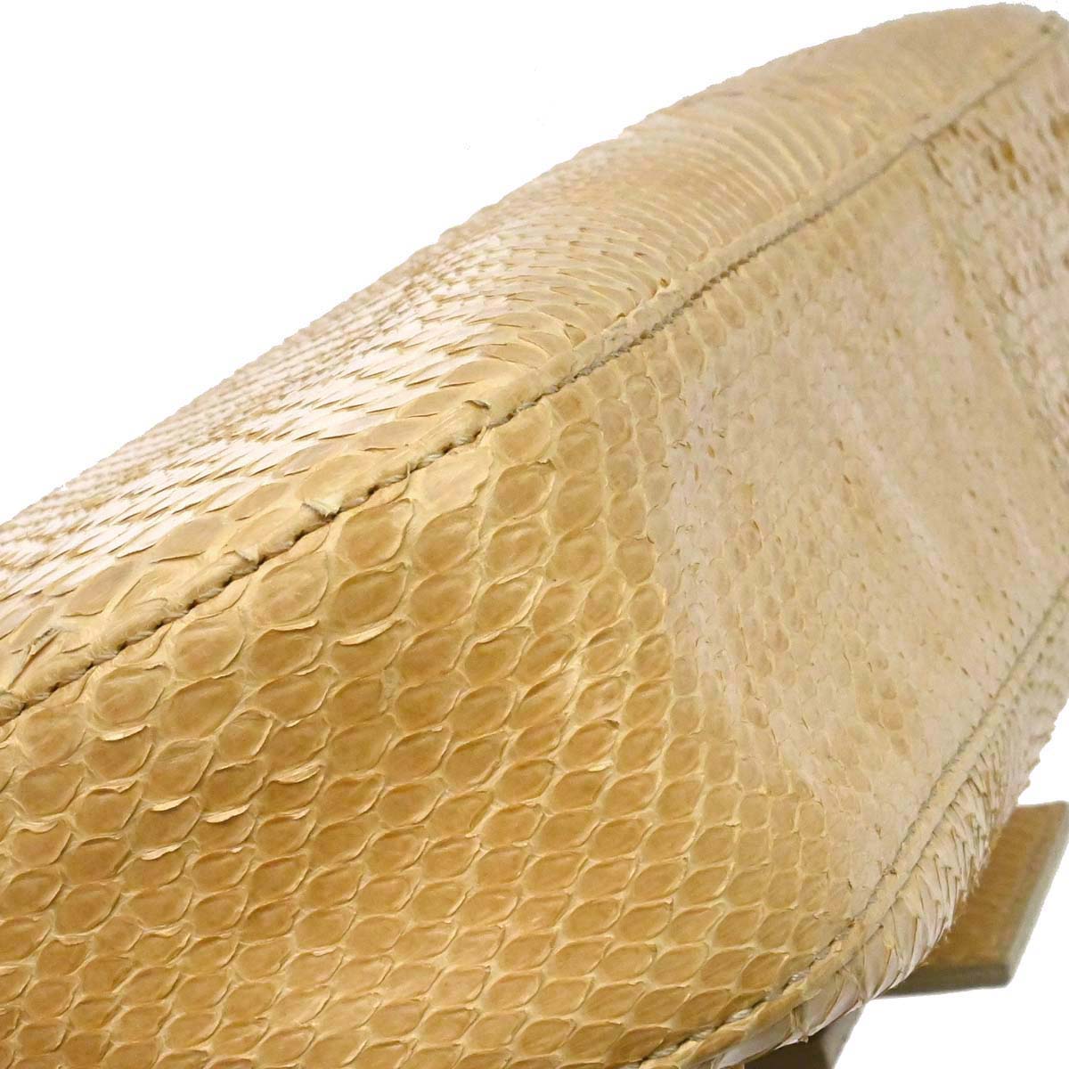 Fendi * Beige Python Baguette Handbag