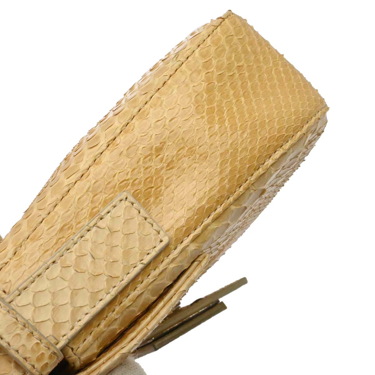 Fendi * Beige Python Baguette Handbag