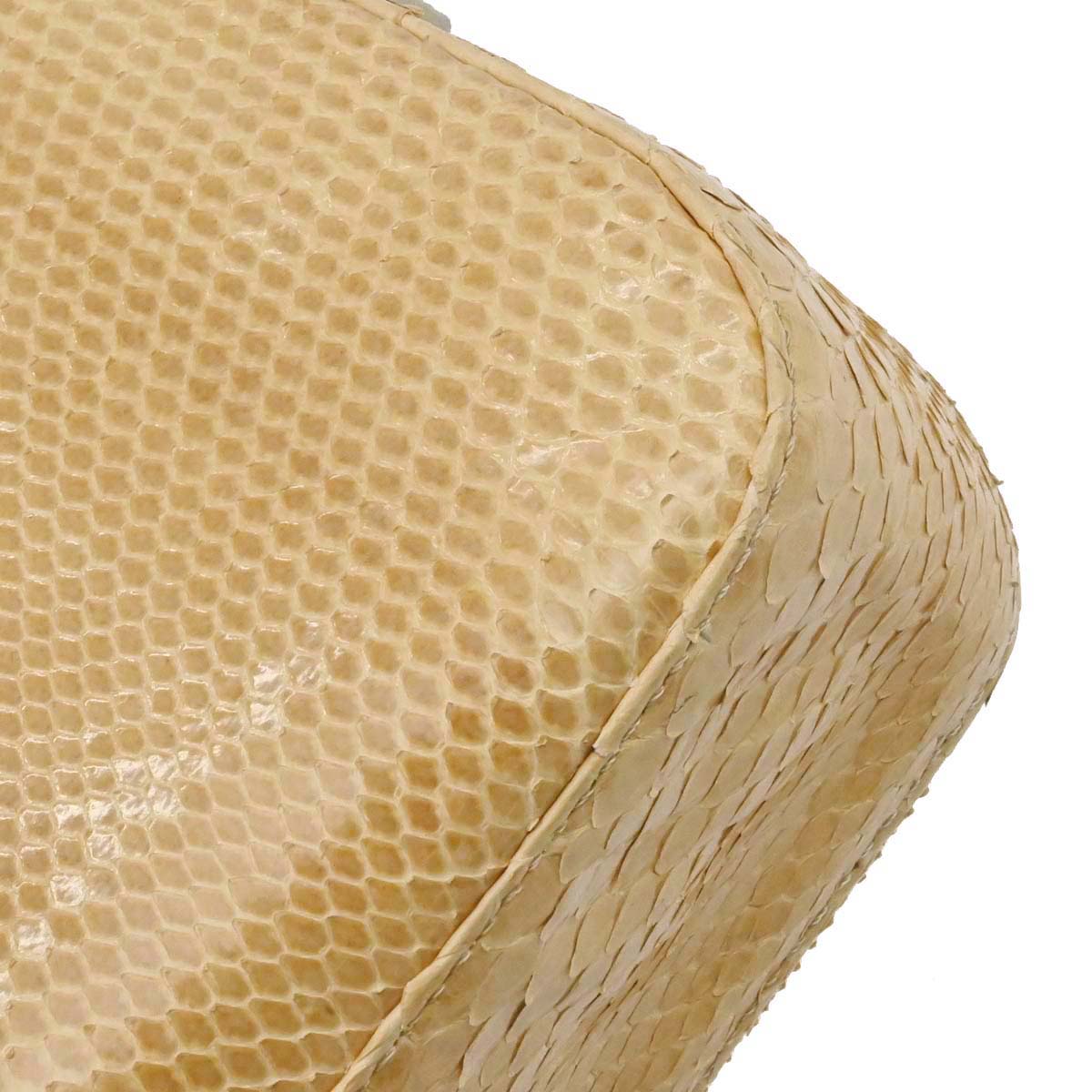 Fendi * Beige Python Baguette Handbag