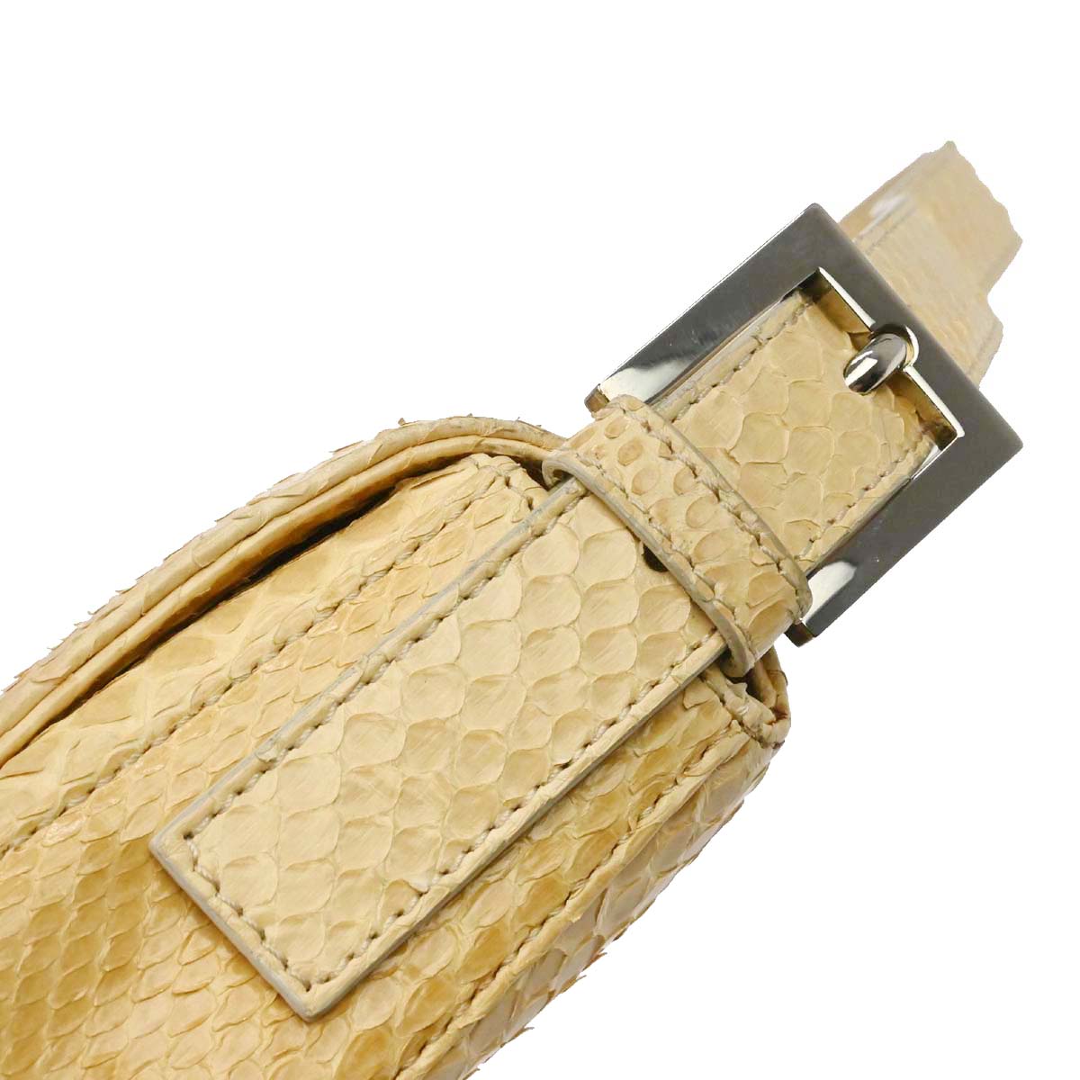 Fendi * Beige Python Baguette Handbag