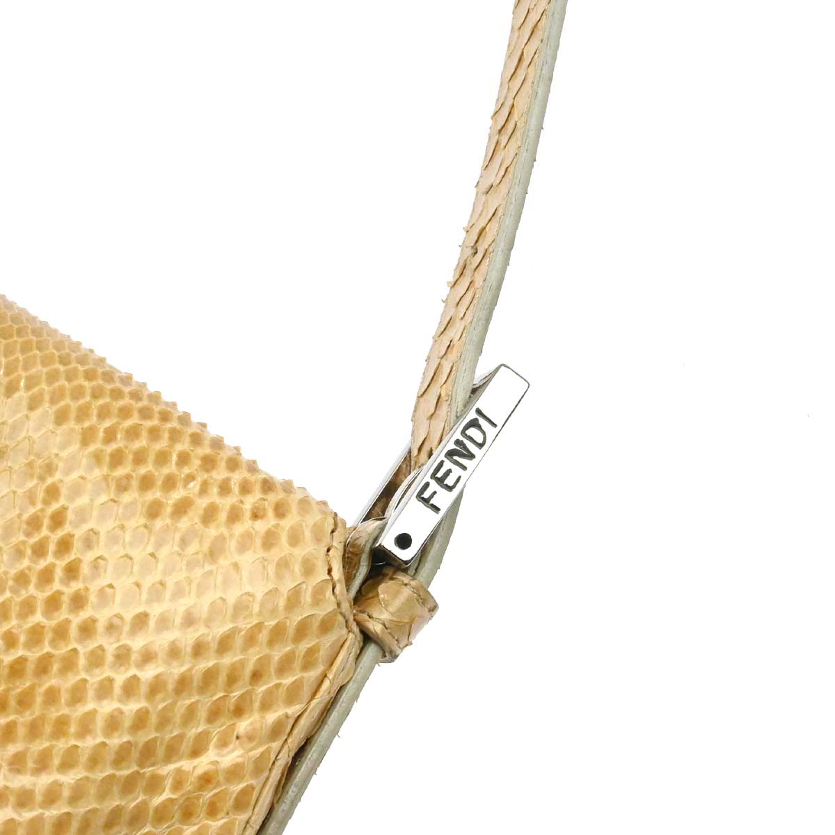 Fendi * Beige Python Baguette Handbag