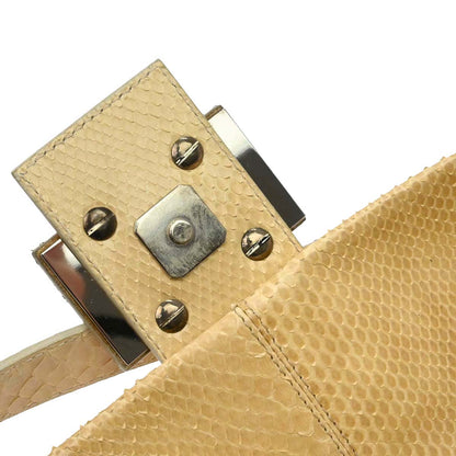 Fendi * Beige Python Baguette Handbag
