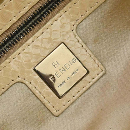 Fendi * Beige Python Baguette Handbag