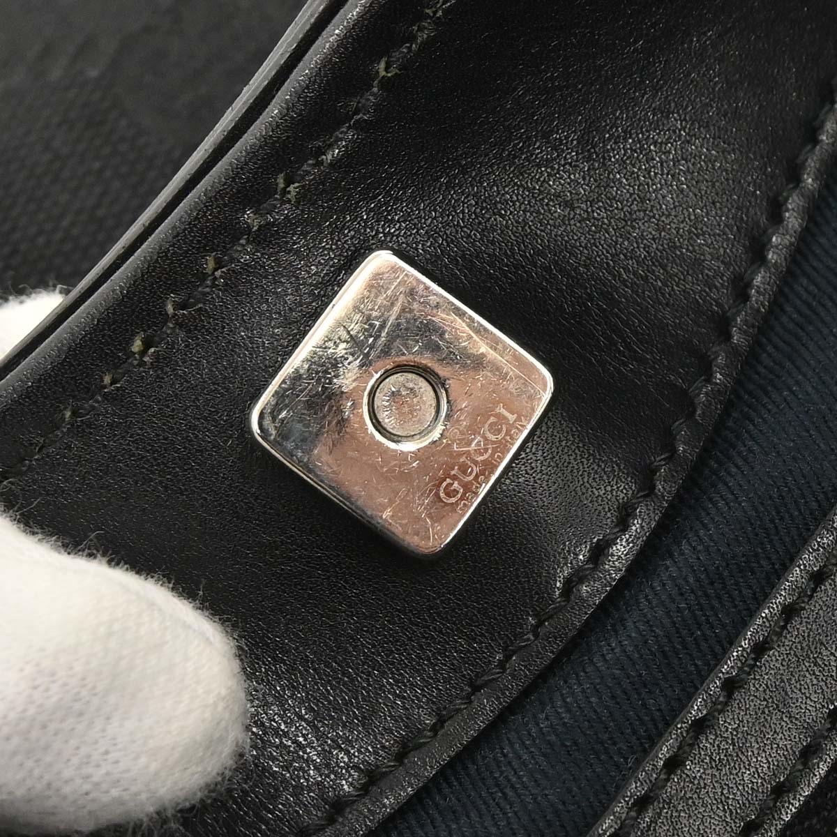 Gucci Black Canvas GG Handbag