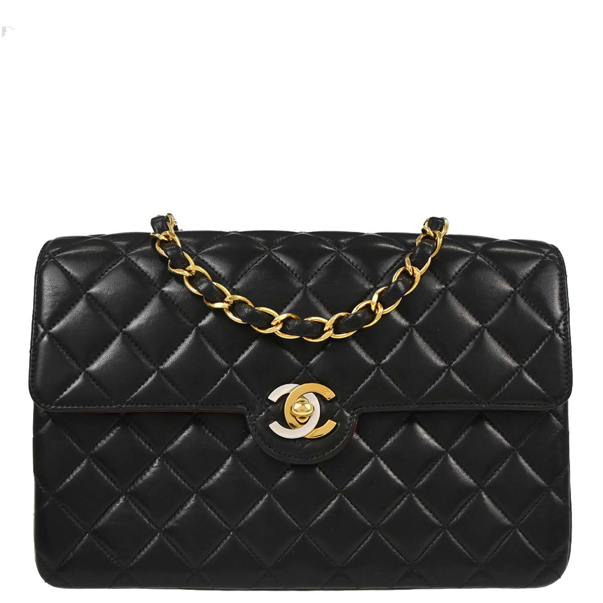 Chanel Black Lambskin Paris Shoulder Bag