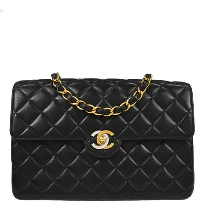 Chanel Black Lambskin Paris Shoulder Bag