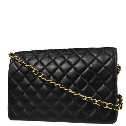 Chanel Black Lambskin Paris Shoulder Bag