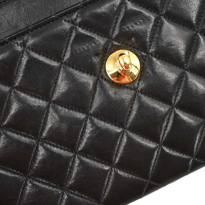 Chanel Black Lambskin Paris Shoulder Bag