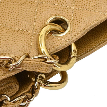Chanel Beige Caviar Skin Grand Shopping Tote GST Chain Handbag