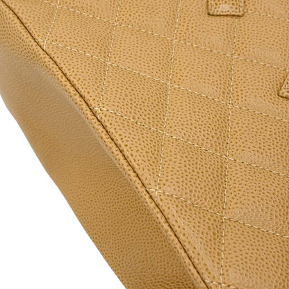 Chanel Beige Caviar Skin Grand Shopping Tote GST Chain Handbag