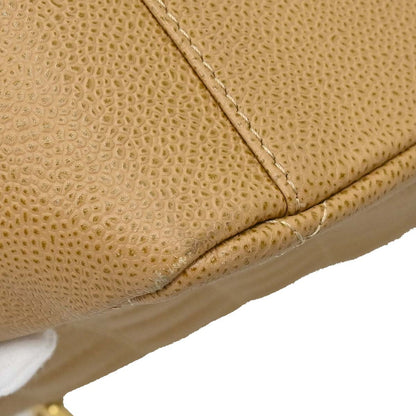 Chanel Beige Caviar Skin Grand Shopping Tote GST Chain Handbag