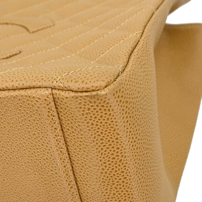 Chanel Beige Caviar Skin Grand Shopping Tote GST Chain Handbag