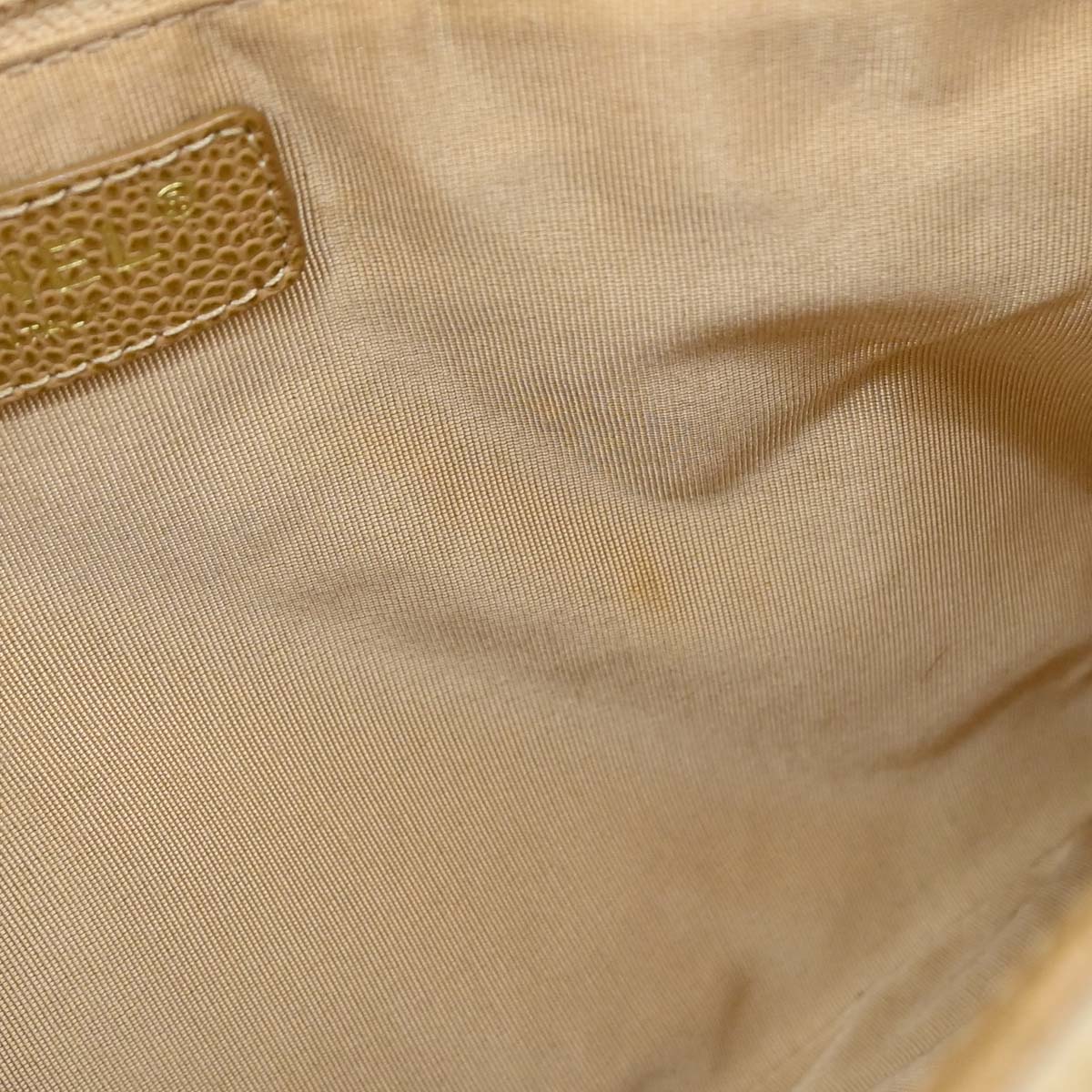 Chanel Beige Caviar Skin Grand Shopping Tote GST Chain Handbag