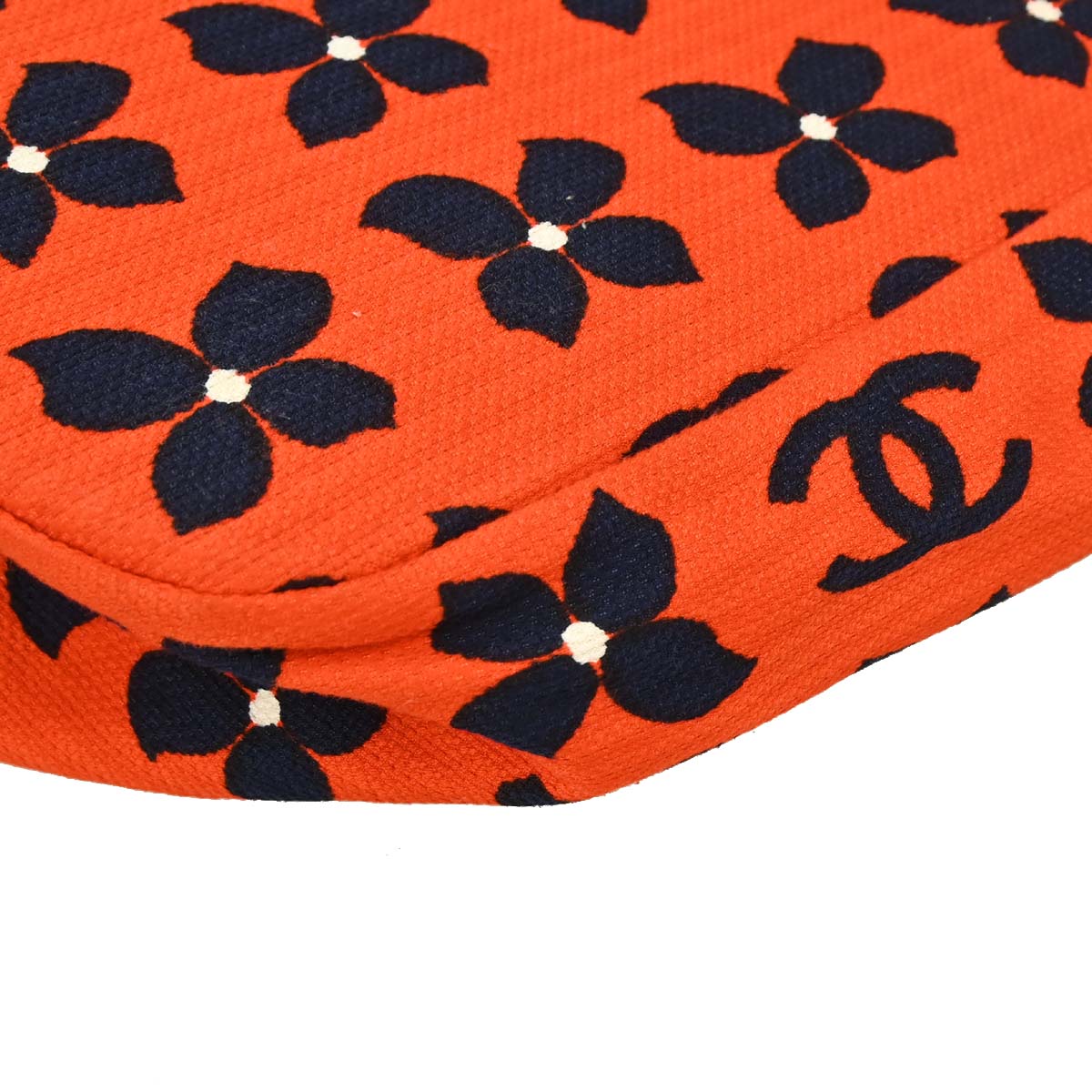 Chanel Red Canvas Flower Tote Handbag
