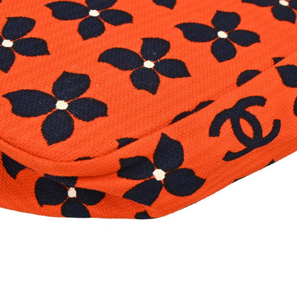 Chanel Red Canvas Flower Tote Handbag