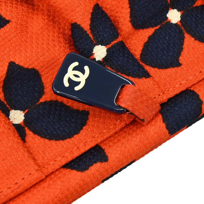 Chanel Red Canvas Flower Tote Handbag