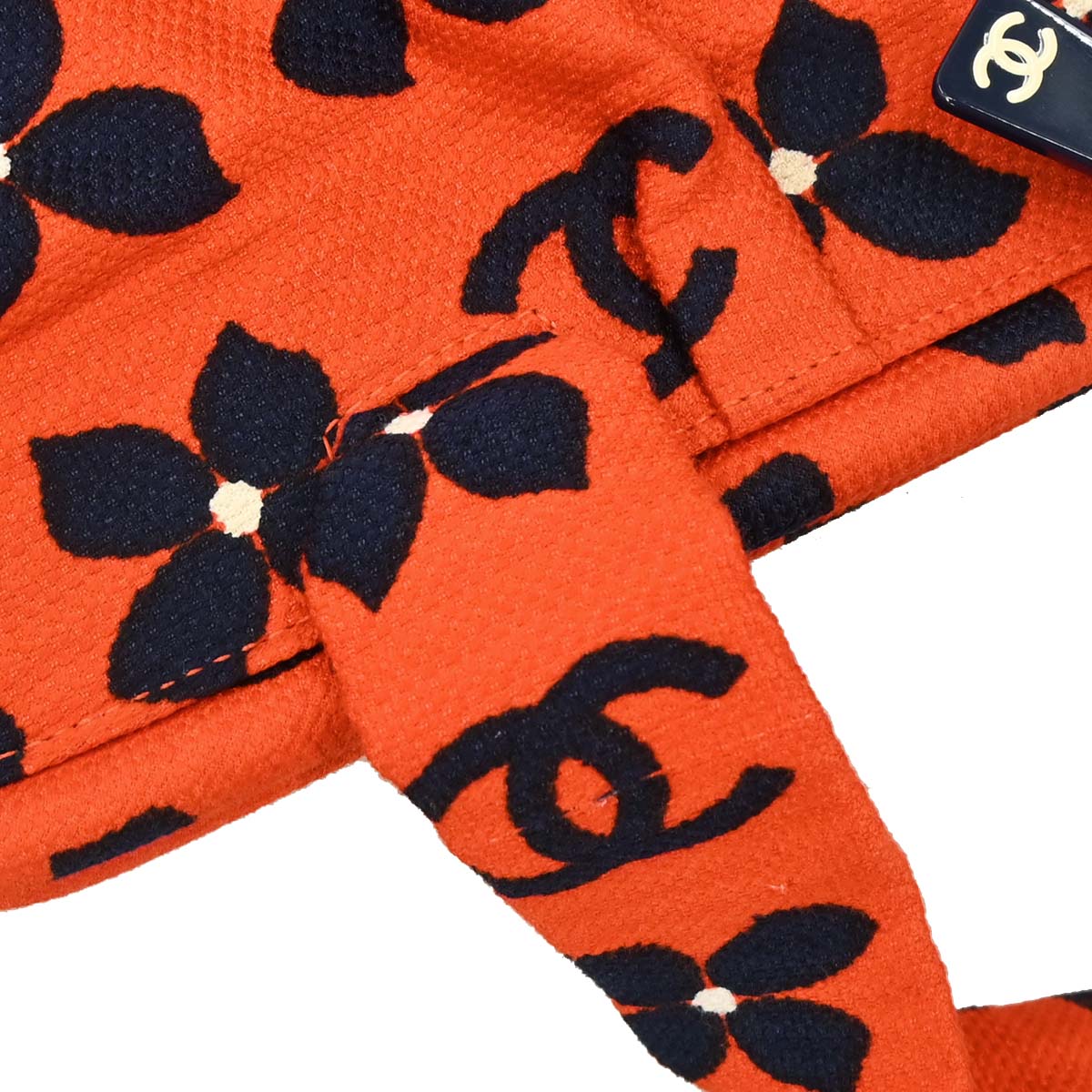 Chanel Red Canvas Flower Tote Handbag