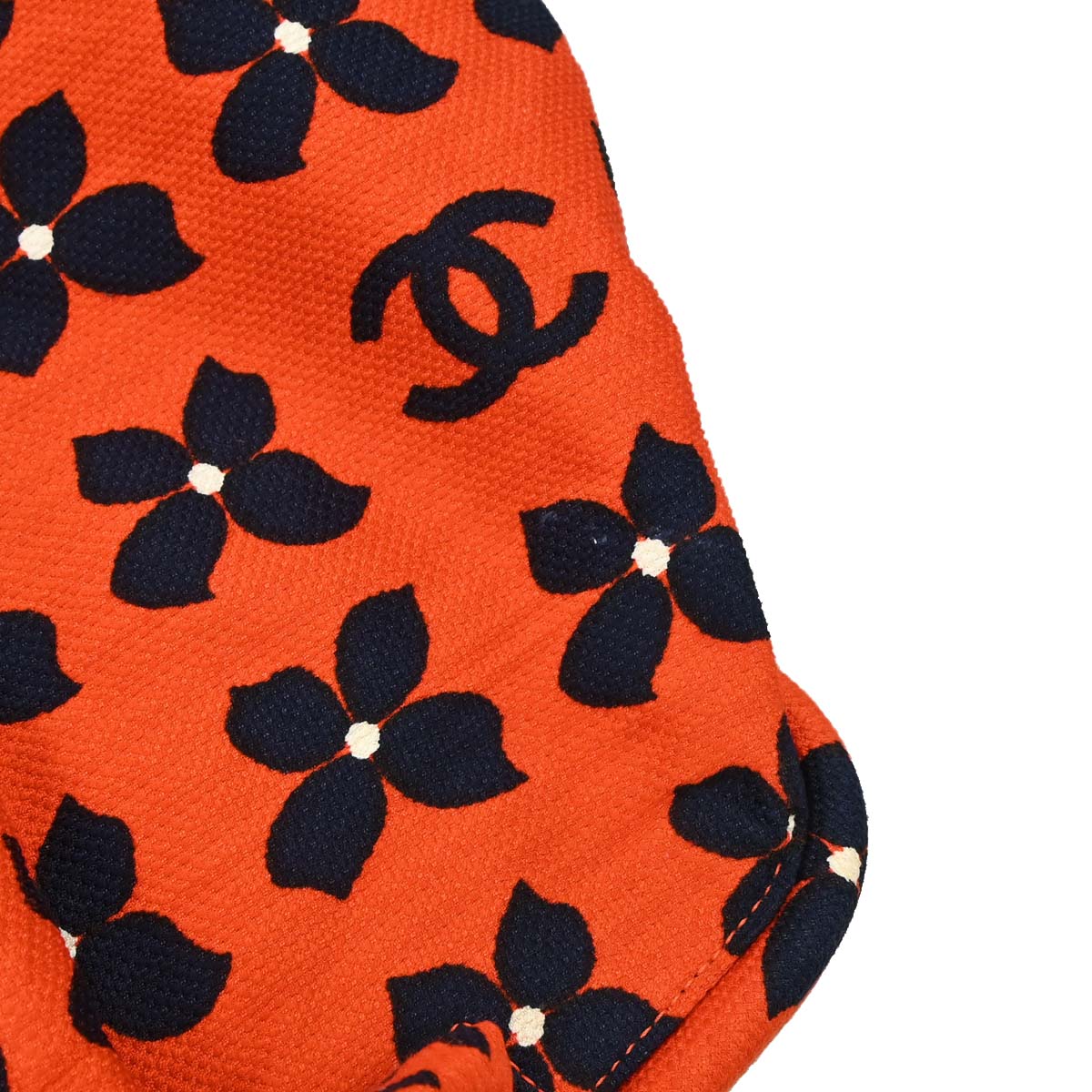 Chanel Red Canvas Flower Tote Handbag