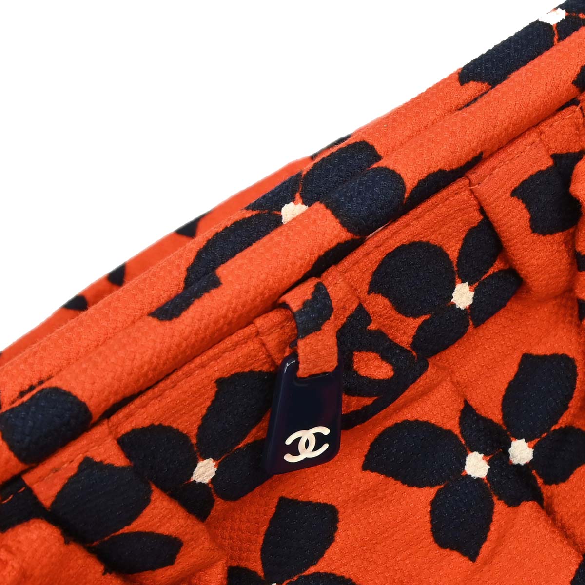 Chanel Red Canvas Flower Tote Handbag