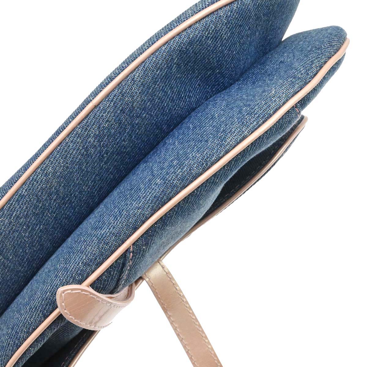 Christian Dior Blue Pink Denim Saddle Handbag