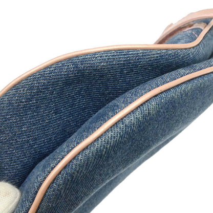 Christian Dior Blue Pink Denim Saddle Handbag