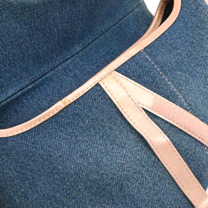 Christian Dior Blue Pink Denim Saddle Handbag