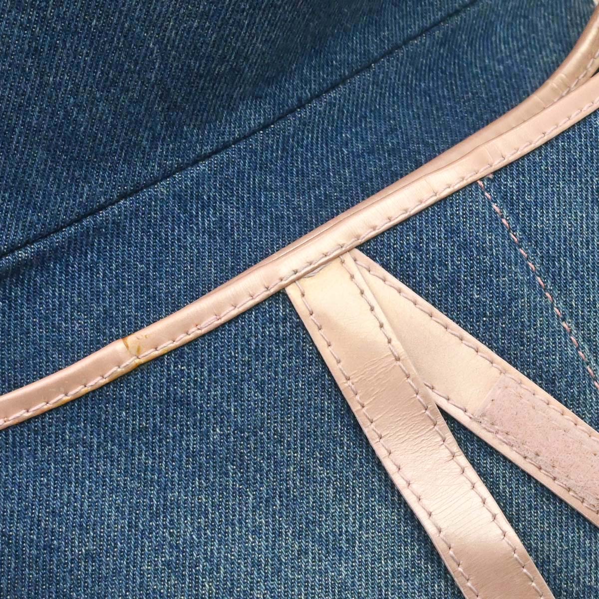 Christian Dior Blue Pink Denim Saddle Handbag