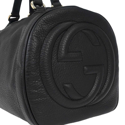 Gucci Black Leather Soho Handbag