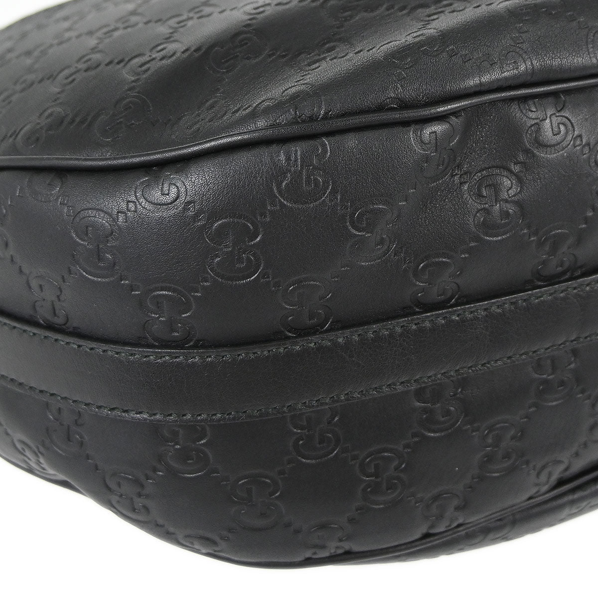 Gucci Black Leather GG Twins Guccissima Hobo Handbag
