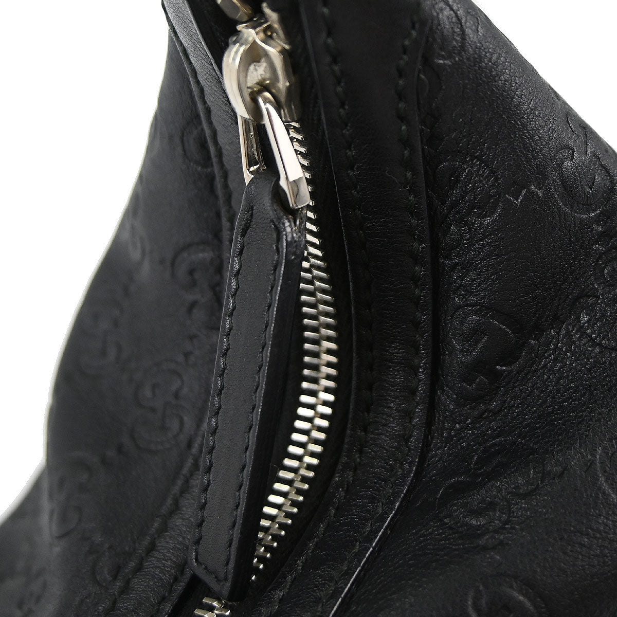 Gucci Black Leather GG Twins Guccissima Hobo Handbag