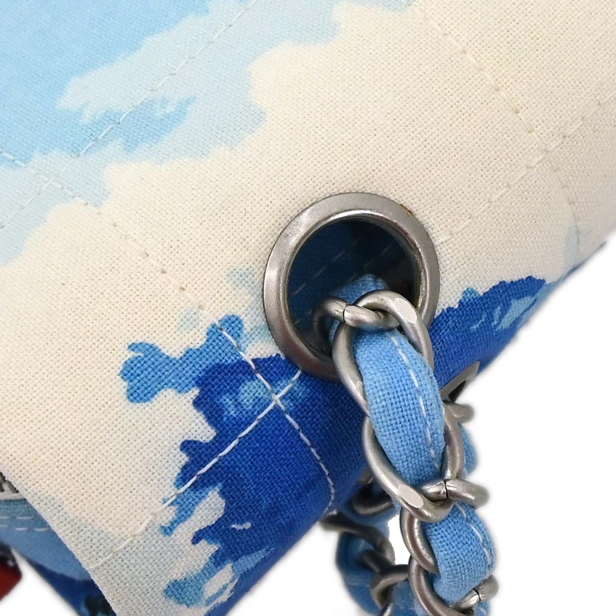 Chanel * 2002-2003 Blue Canvas Surf Line Choco Bar Shoulder Bag