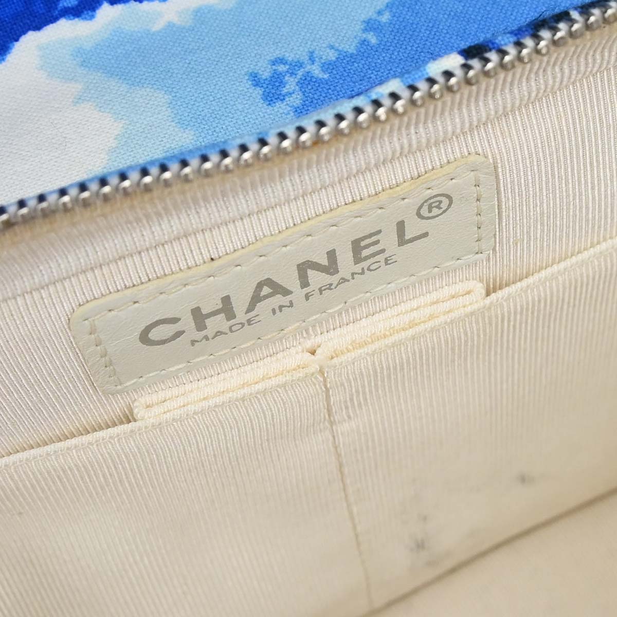 Chanel * 2002-2003 Blue Canvas Surf Line Choco Bar Shoulder Bag