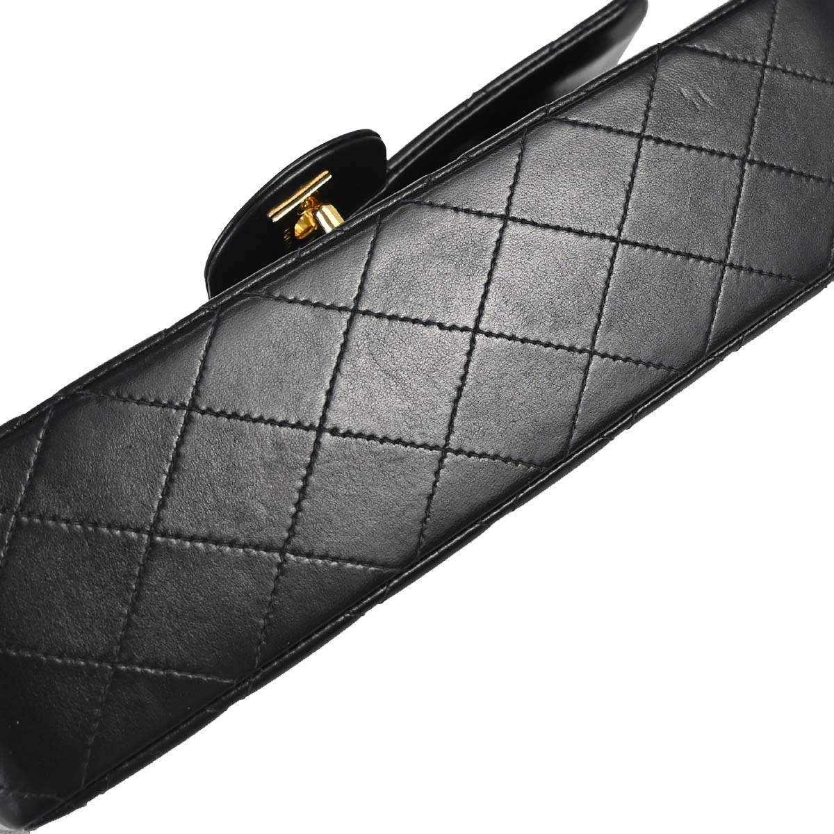 Chanel 2003-2004 Black Lambskin Medium Classic Double Flap Shoulder Bag