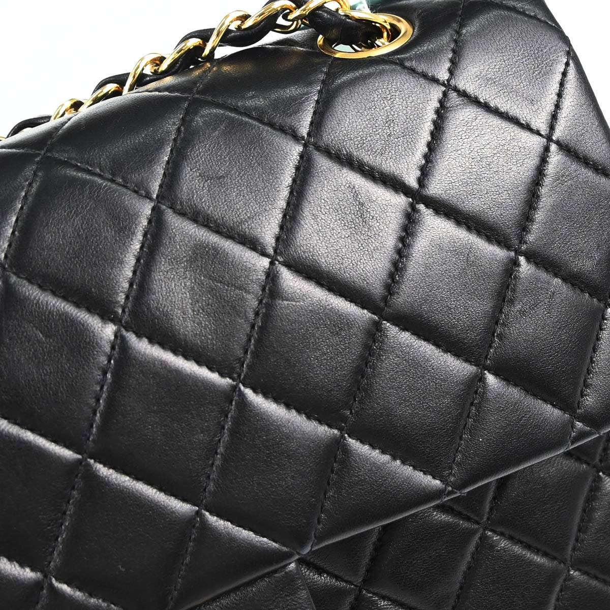 Chanel 2003-2004 Black Lambskin Medium Classic Double Flap Shoulder Bag